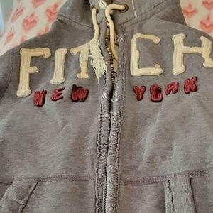 Abercrombie & Fitch Y2K Men's SMALL Muscle Distressed Zip Gray Hood Small